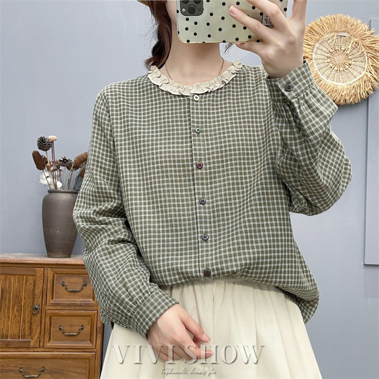 viviennewestwood ハートフリル ギンガムチェック  ブラウス ブランド古着】ブロードハートフリルブラウス シャツ（シャツ/ブラウス