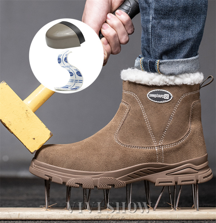 安全靴 ハイカット 作業ブーツ セーフティシューズ 裏起毛 軽量 防水