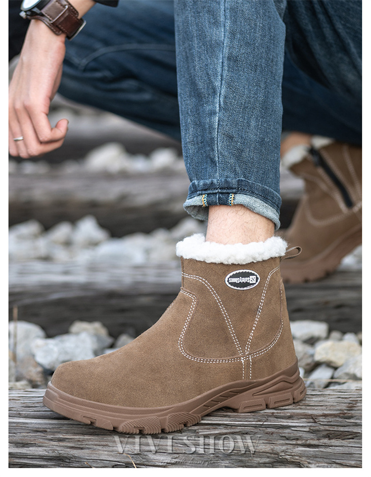 安全靴 ハイカット 作業ブーツ セーフティシューズ 裏起毛 軽量 防水