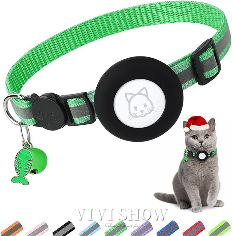2点セット 猫 ネコ 犬 首輪 Airtag 用 9色 安全 セーフティバックル