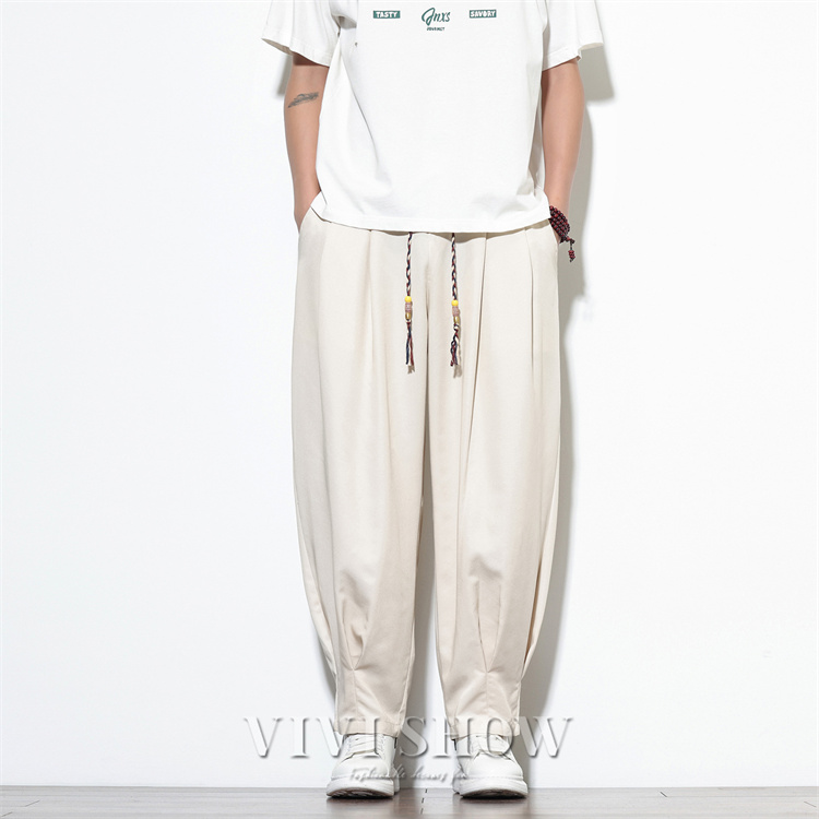 Veritecoeur ガウチョパンツ ワイドパンツ サルエルパンツ ホワイト サルエルパンツ メンズ ワイドパンツ パンツ イージーパンツ ハーレム