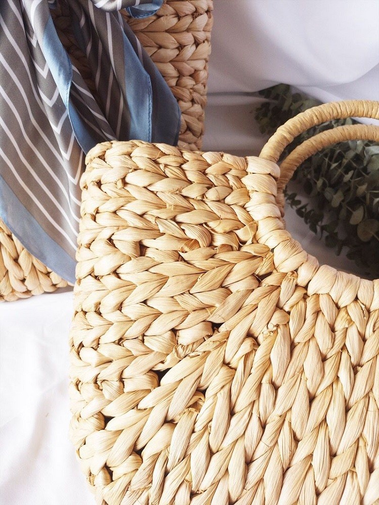 かごバッグ レディース 草編みバッグ サークルハンドル カゴバッグ