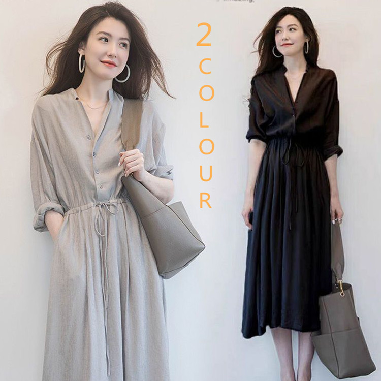ワンピース とろみ 着痩せ ワンピ 7分袖 シフォン ミモレ M-4XL ぽっちゃり シフォンワンピース リゾートワンピース 無地 7分袖
