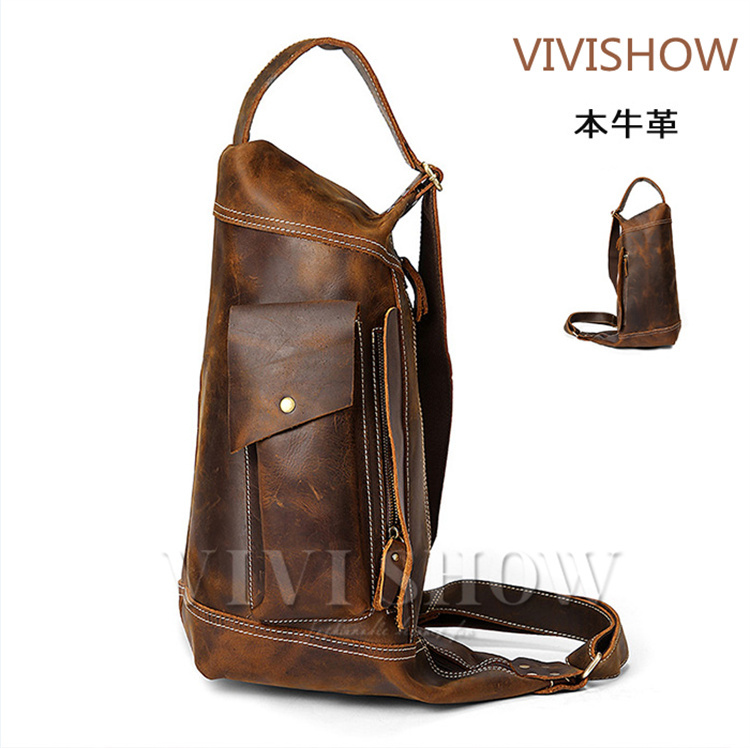 【未使用】PARASITE 本革 キルティングレザーボディバッグ ブラウン ラシット russet レザーボストンバッグ(CEー1565) （Bordeaux バッグ