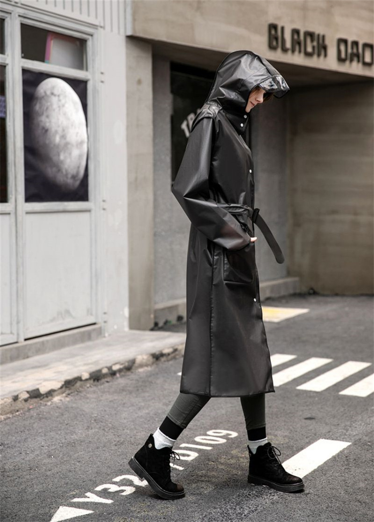 moto×VENTILE トレンチコート ベルト/ベルトループ付き レインコート Narrow Rapel Trench Ventile (Black) | 道田又一商店