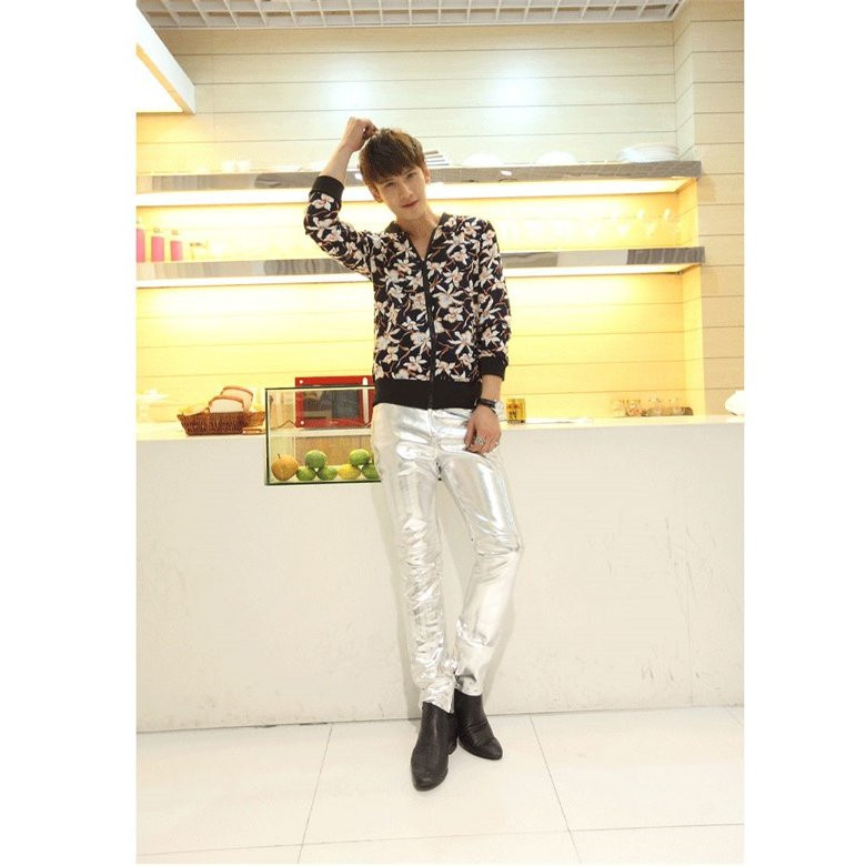 SALE フェイクレザーパンツ メンズ レザーチャップス スキニー