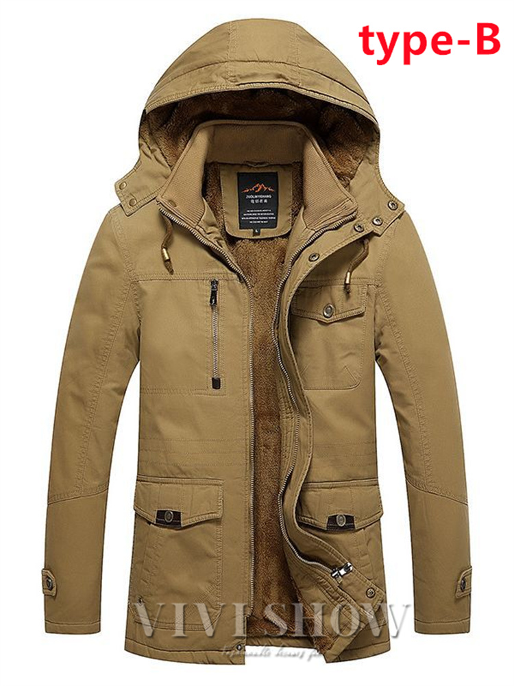 メンズジャケット メンズコート アウター ブルゾン カジュアル 冬物 保温 防寒着 厚手 無地 裏ボア ゆったり フード取り外し可 ファスナー 父の日 メンズジャケット メンズコート アウター ブルゾン カジュアル 冬物