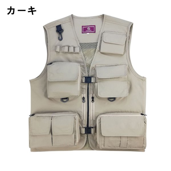 ベスト メンズ 多機能ベスト フィッシングジャケット 春夏 お釣りベスト メッシュ 作業服 カメラマン 登山 ミリタリー 撮影用 通気 防水 速乾 アウトドア 父の日｜vivishow777｜05