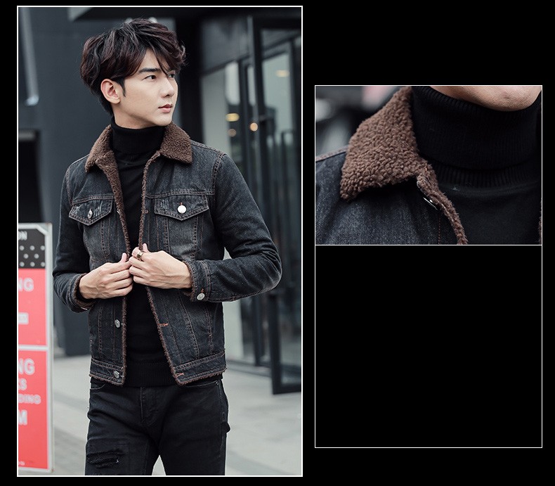 トレッキング の 服装 冬 長袖 デニムジャケット メンズ 黒 秋