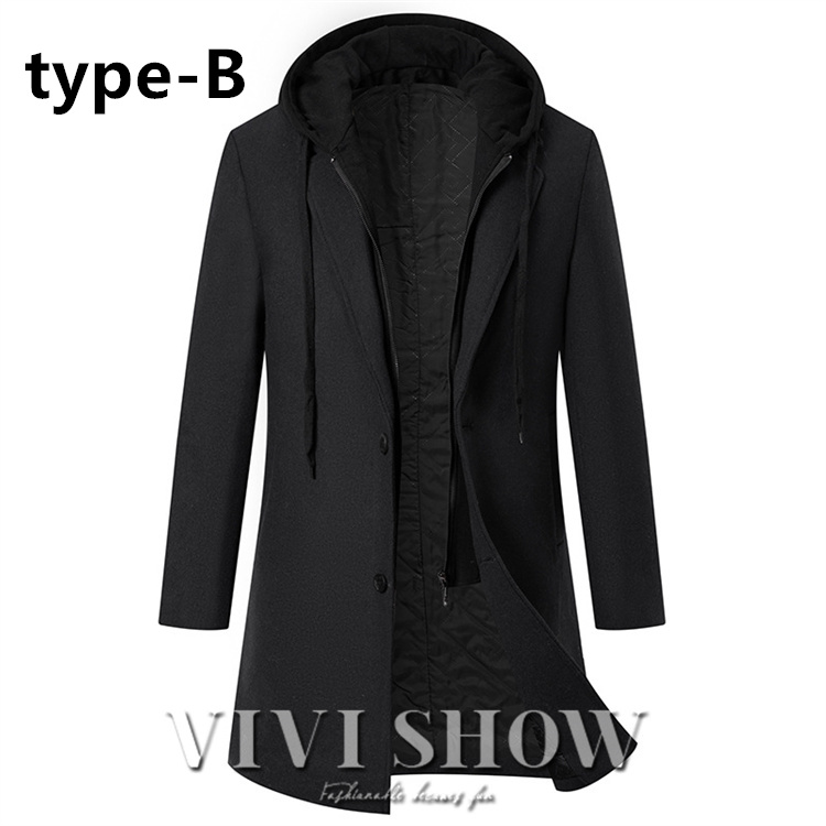 ネイビー フード付き チェスターコート ≪通常販売≫classical chester coat（クラシカルチェスター