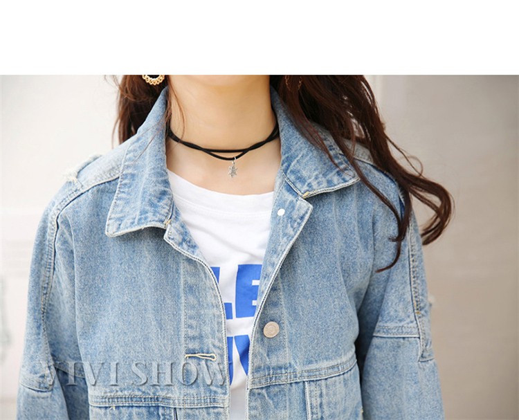 デニムジャケット レディース 長袖 Gジャン 個性的 ダメージ加工
