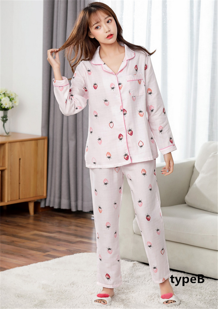 送料無料 ルームウェア 綿100 パジャマ ダブルガーゼ 二重ガーゼ ナイトウェア 可愛い レディース 14type