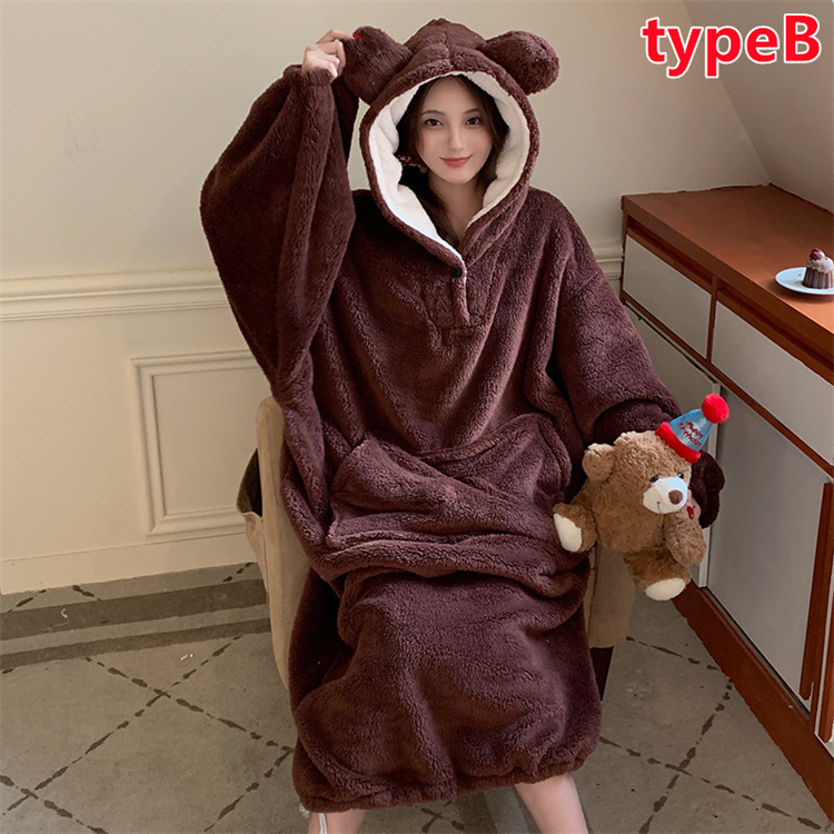 【新品未使用】テディベア柄　ルームウェア　ピンク. 01 マキシ丈ルームワンピース【S-3L】ルームウェア ワンピース パジャマ