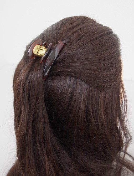 ヘアクリップ 小サイズ バイカラー フランス製 バンスクリップ ヘア