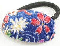 ヘアゴム 和柄 ちりめん オーバル 和風 和装 ヘアアクセサリー