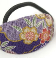 ヘアゴム 和柄 ちりめん オーバル 和風 和装 ヘアアクセサリー