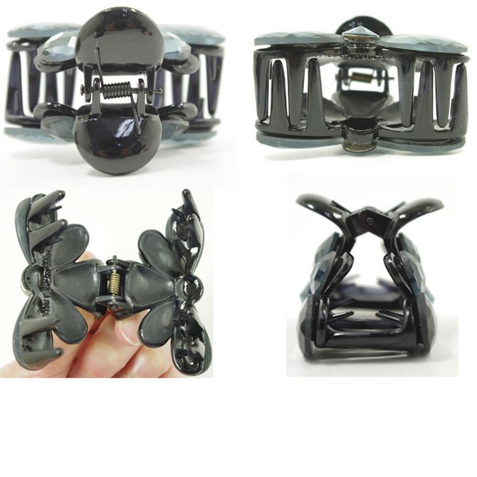 バンスクリップ 中サイズ スワロフスキー カットガラス ヘアクリップ