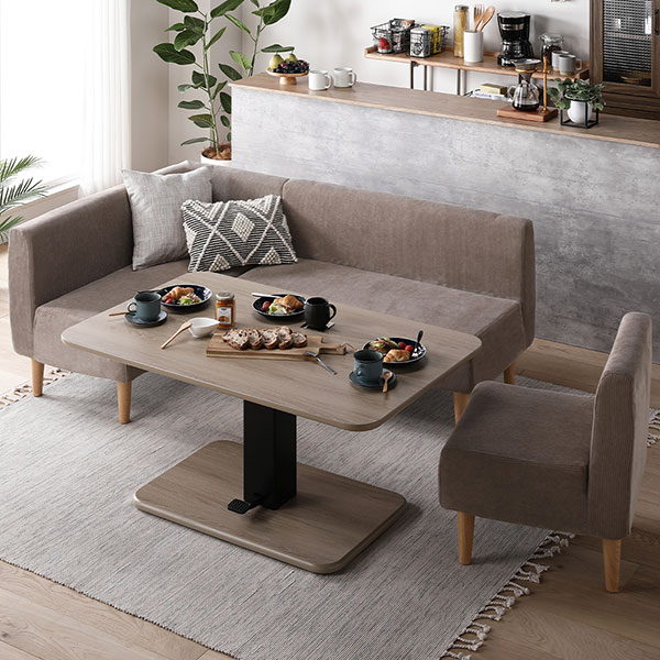 ベージュ コーナーソファ 右1点のみ 日本製 ダイニングソファ 単品 右コーナー ベージュ ブラウン脚