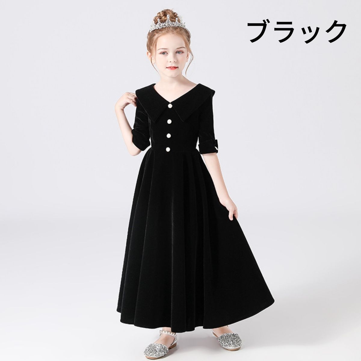 DRESCCO ドレス 発表会　150 Amazon | [DRESCCO] ライラックフラワー刺繍ロングドレス 子供