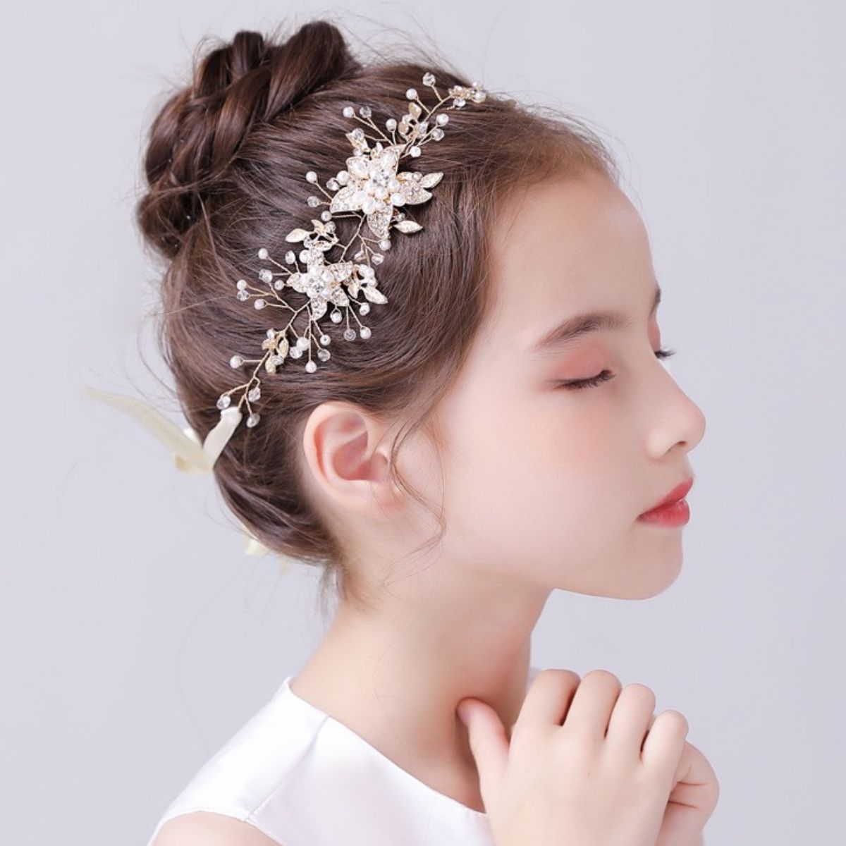 子供髪飾り 発表会 ヘアアクセサリ 子供ドレス 真珠  髪飾り キッズ パール カチューシャ 花 発表会 結婚式 七五三 ピアノ フラワーガール ポイント利用 | RerCu | 02