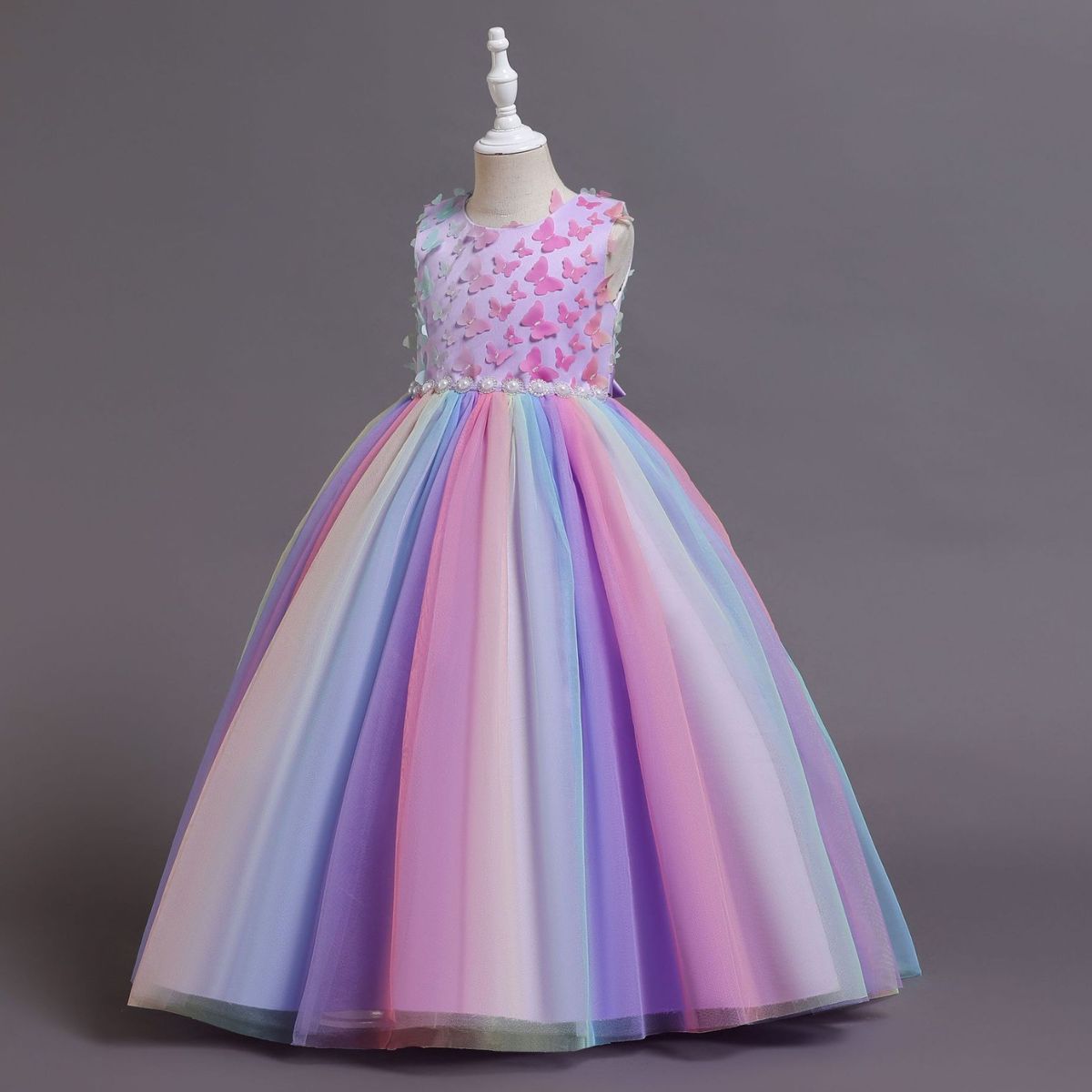 フォーマルドレス　ドレス　7歳8歳9歳　ブルー　ピンク RerCu 発表会ドレス ピアノ 結婚式 子どもドレス キッズ ピンク ブルー