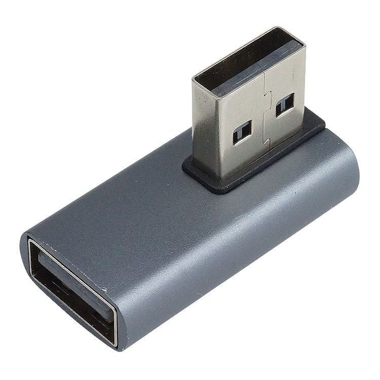 USB 3.2 変換アダプタ L型 L字型 USB Type-A オス メス タイプ A 変換コネクタ 角度 90度 角度変換 データ転送 PR-USBA-TW2