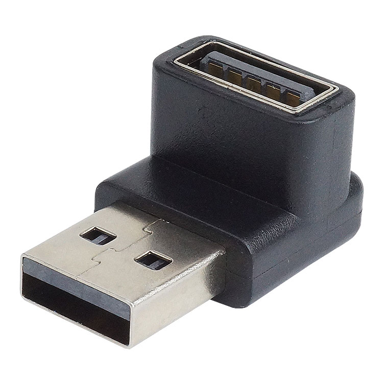 USB 3.2 変換アダプタ L型 L字型 USB Type-A オス メス タイプ A 変換コネクタ 角度 90度 角度変換 データ転送 PR-USBA-UD3