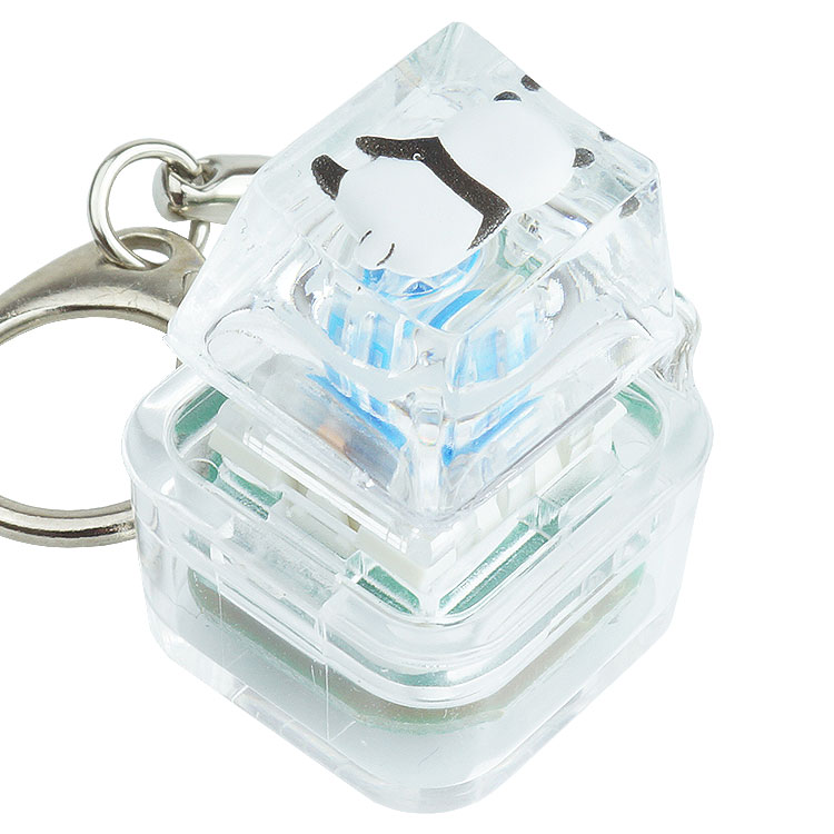 メカニカル キースイッチ キーホルダー 青軸 ナスカン LED ストラップ