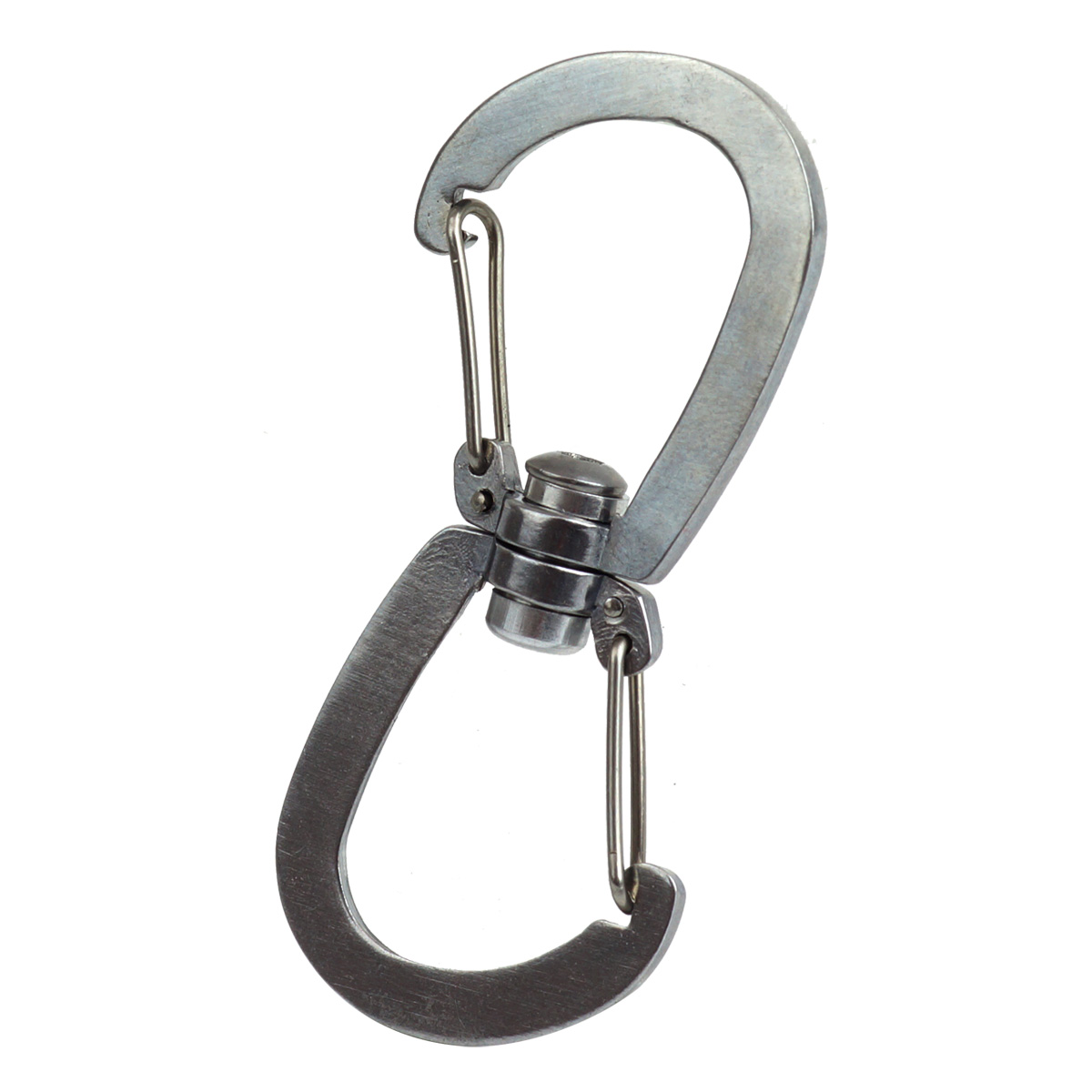 カラビナ ステンレス 360° 回転 ダブルフック 持ち運び 携帯 小型 軽量