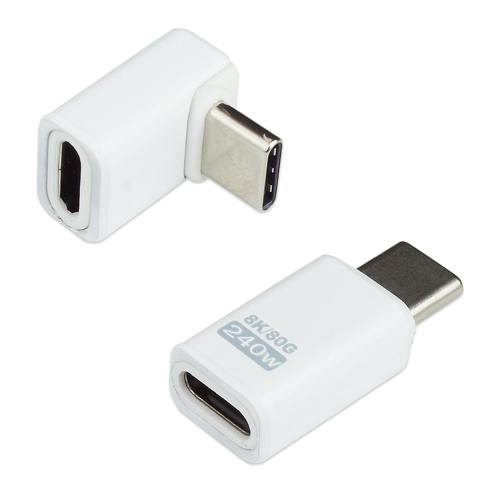 Type-C 変換 アダプタ 2個セット 角度変換 L型 L字型 ストレート USB4