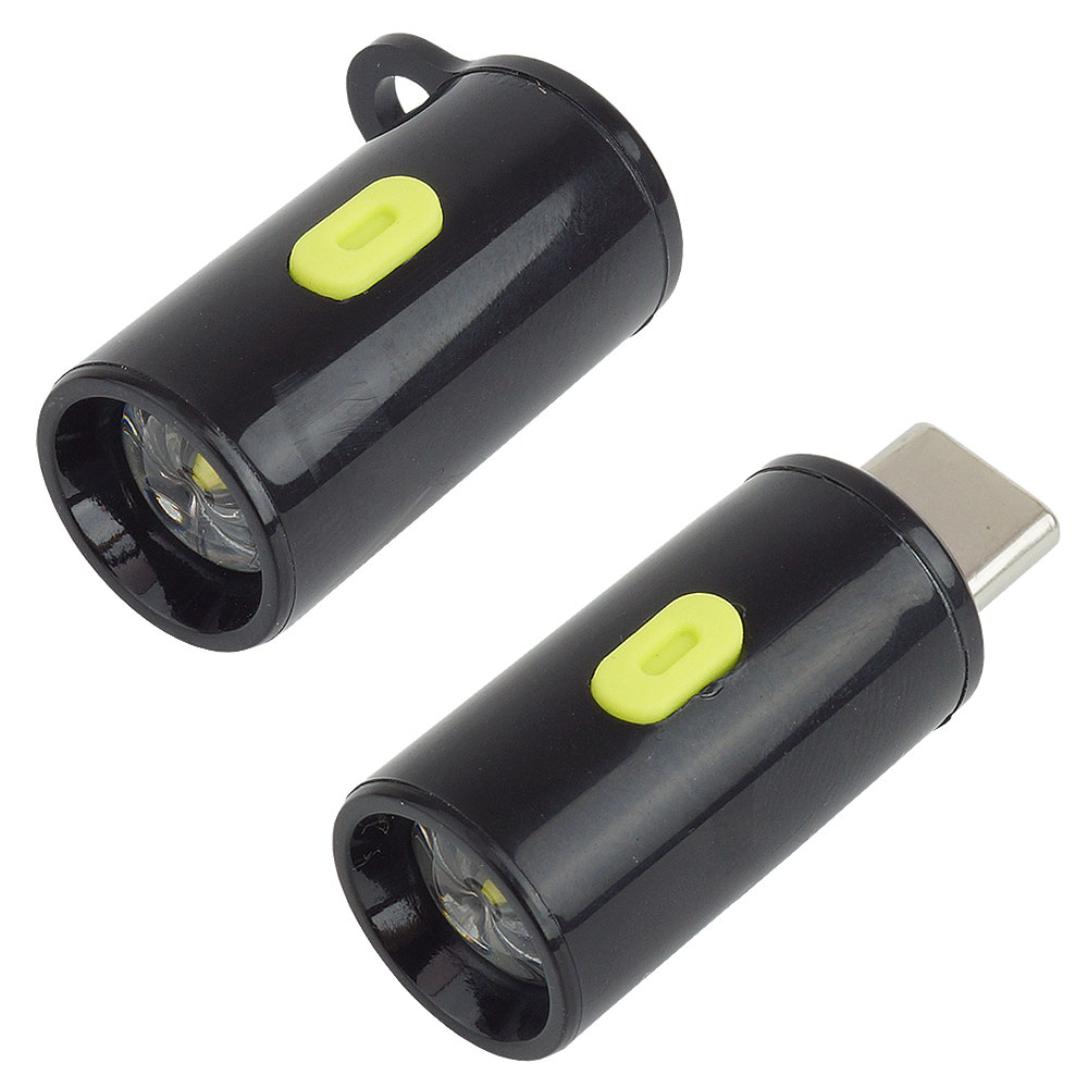 超小型 LEDライト 給電式 2個セット Type-C オス メス 懐中電灯 約210