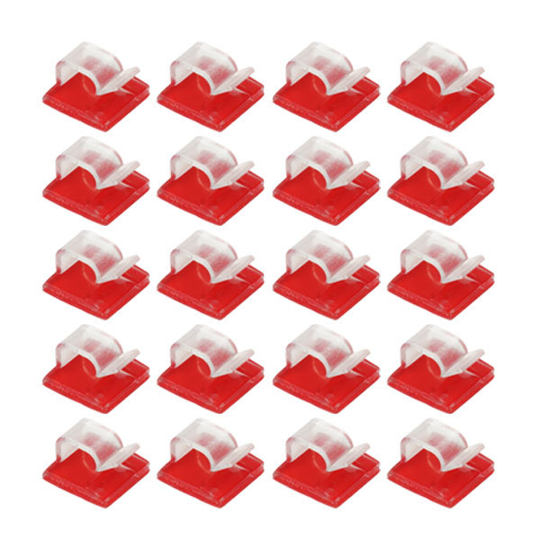 ケーブルクリップ 20個セット ケーブルホルダー 両面テープ 簡単設置