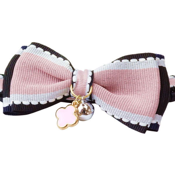 猫 首輪 鈴 チャーム付き ダブルリボン カラー かわいい おしゃれ