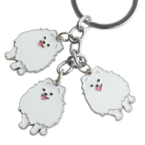 3連 ポメラニアン キーホルダー キーリング 犬 ポメ ドッグ PR