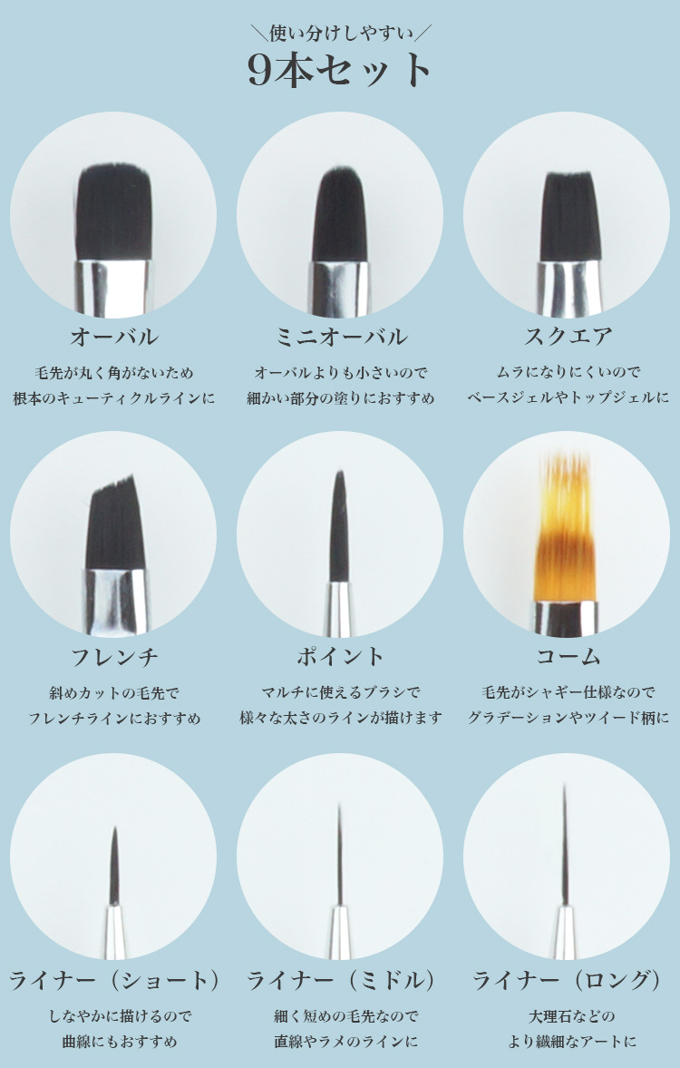 Amazon | ネイルブラシ 13本セット ジェルネイル筆 ネイルアート