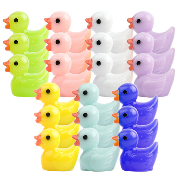 21個入 7色 アヒル 3D デコパーツ アニマル 小さい デコレーション