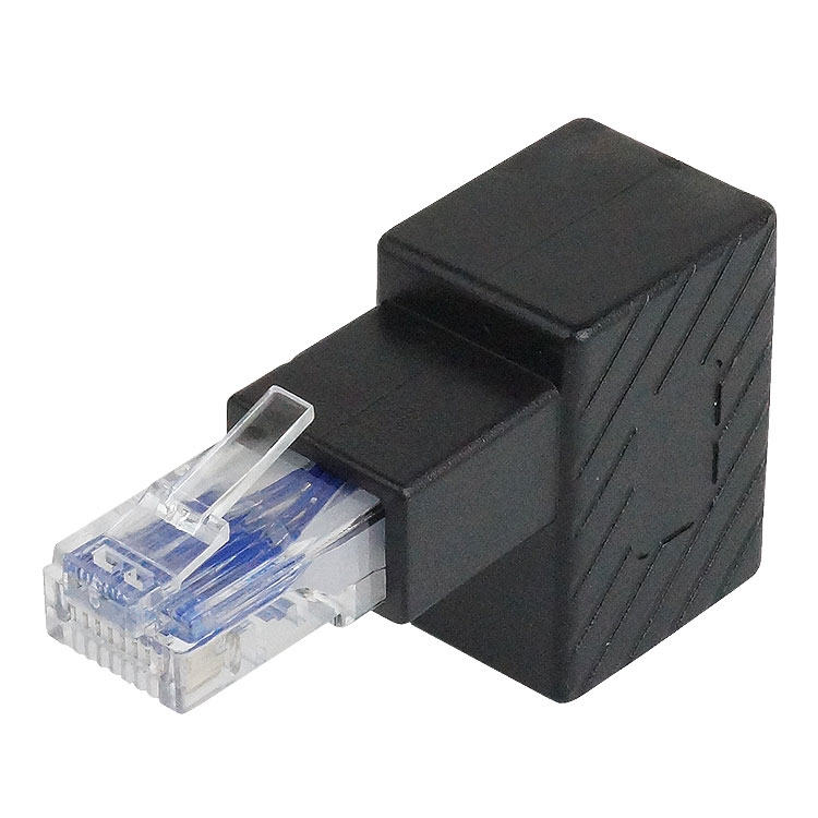 RJ45 L型 変換アダプタ 90度 LAN 角度 変換 アダプタ CAT6 対応 RJ45 コネクタ L字型 パソコン ルーター 情報コンセント 方向変更