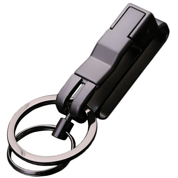 ダブルリング キーホルダー キーリング ベルト ループ カラビナ フック