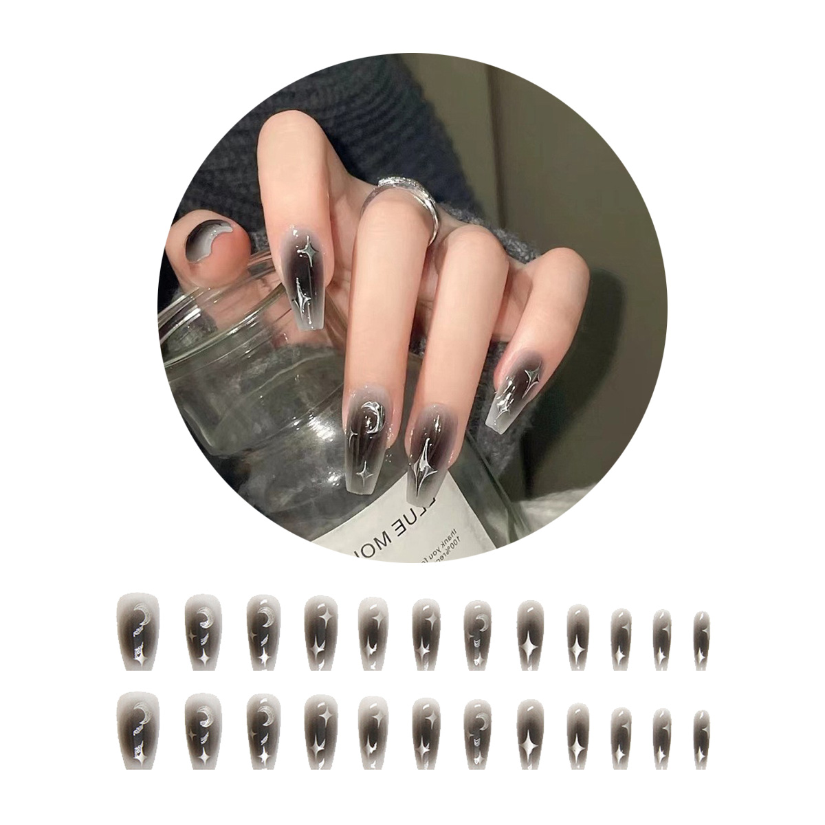 ネイルチップ 24枚セット セルフネイル パーツ ショート ロング