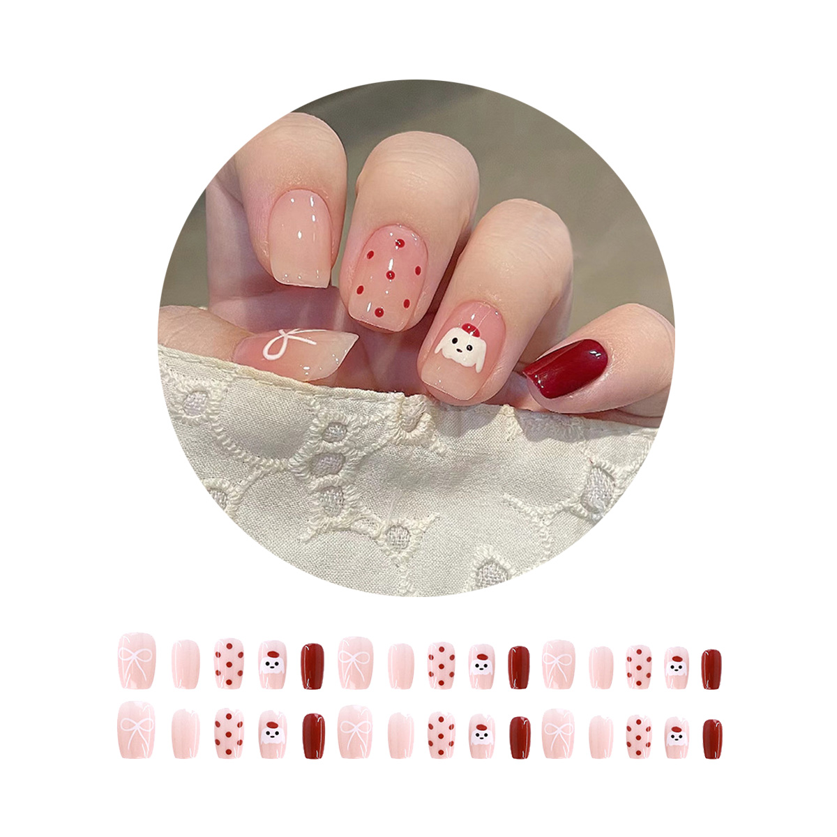 ネイルパーツ セルフネイル ネイルチップ 24枚セット セルフネイル パーツ ショート ロング