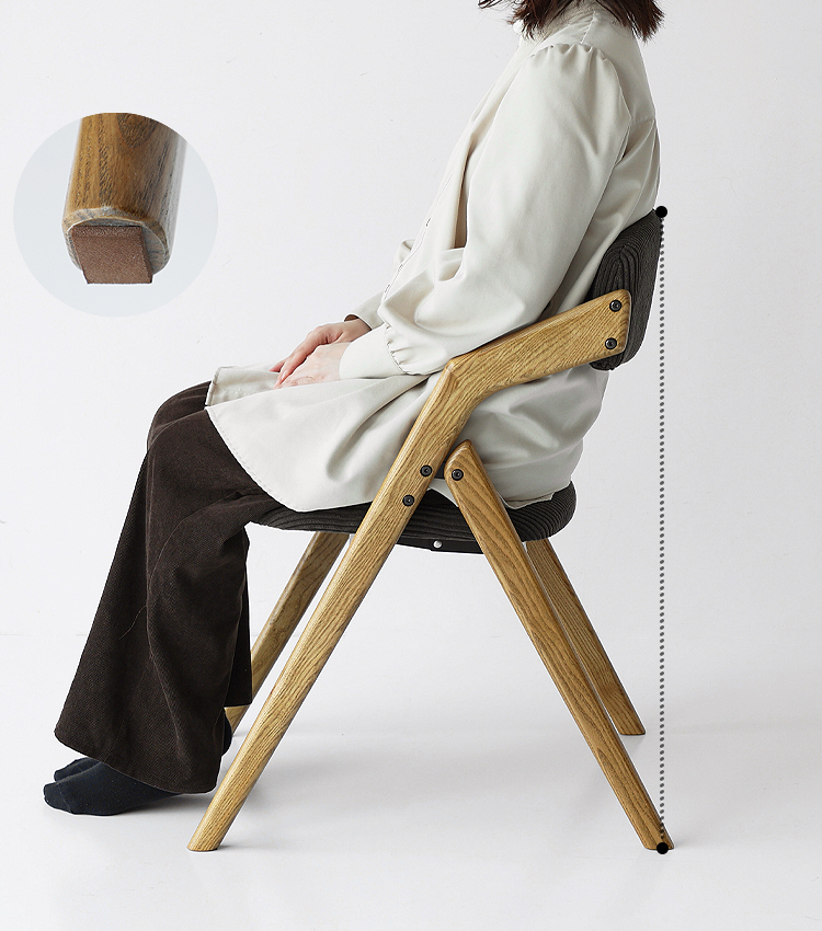 ダイニングチェア 折りたたみ 木製 天然木 完成品 フォールディング
