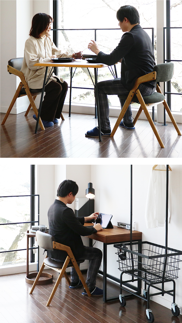 ダイニングチェア 折りたたみ 木製 天然木 完成品 フォールディング
