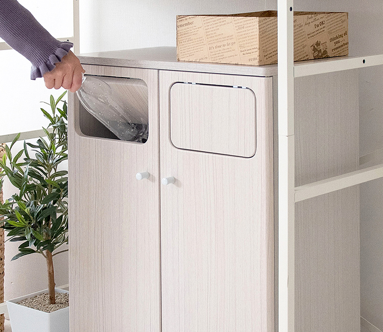 ごみ箱 ゴミ箱 45リットル 45l おしゃれ 分別 2分別 スリム ダストボックス 分別ゴミ箱 スイング式 フラップ式 木製 木目調 省スペース コンパクト 薄型 |  | 06