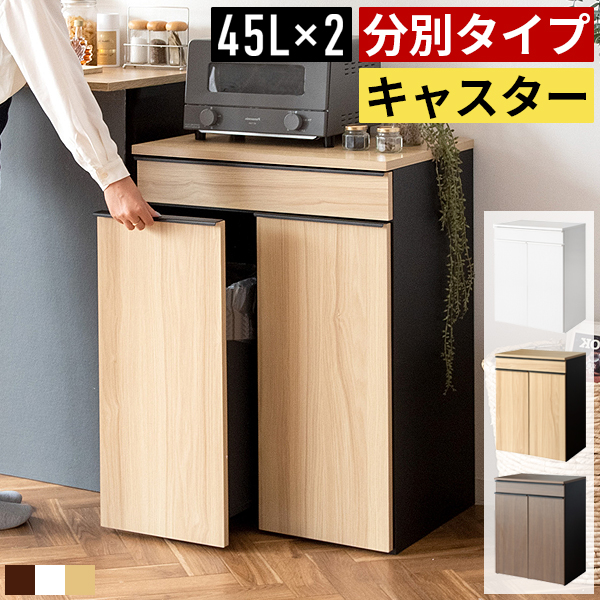 ゴミ箱 ごみ箱 ダストボックス 45L 分別 スリム キャスター付き