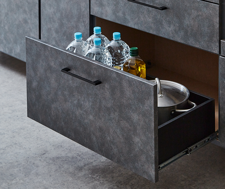 キッチンカウンター 幅85cm 完成品 日本製 ステンレス天板 石目調