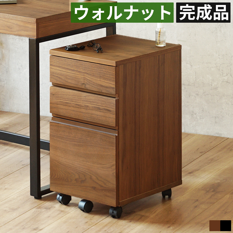 ss3815　袖机　ダークブラウン　3段　キャスター付き　木製　サイドキャビネット　チェスト　引出3杯　こげ茶　ワゴン　デスクサイド　引出収納　作業台 Amazon.co.jp: COOLIVE デスクワゴン キャスター付き 3段 キャビネット