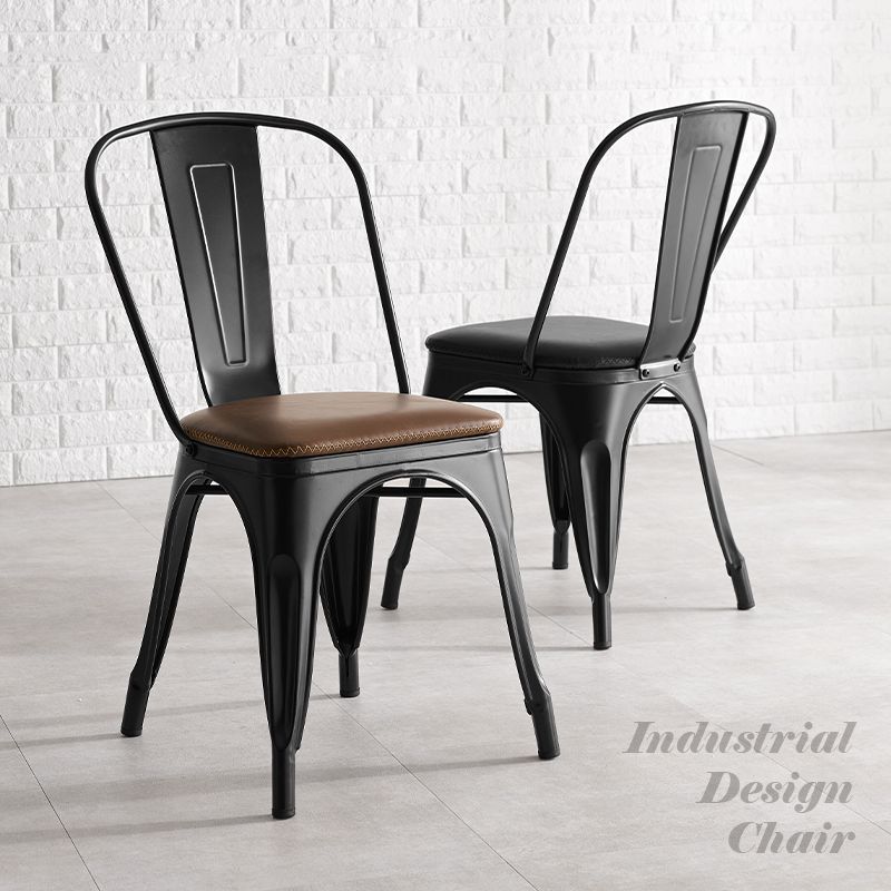 ダイニングチェア 2脚セット スタッキングチェア インダストリアル