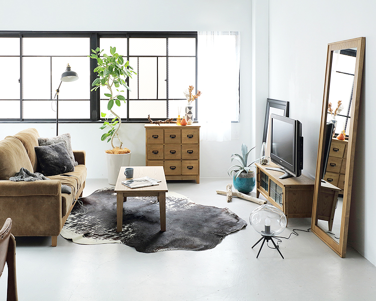 ミッドセンチュリー　スチール製　ミラードレッサー 1人用（ミラー、ドレッサー）（スタイル：ミッドセンチュリー） | 家具