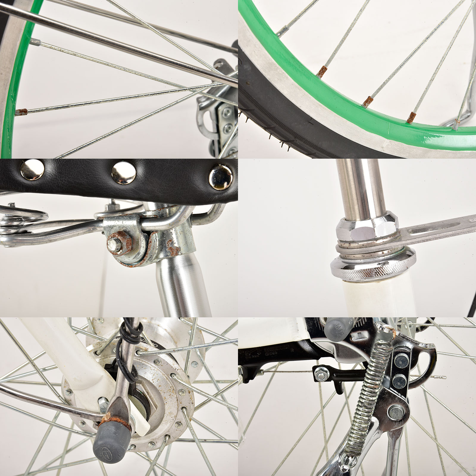 アウトレット ノーパンクタイヤ自転車 24インチ 完成品 組立済 内装３