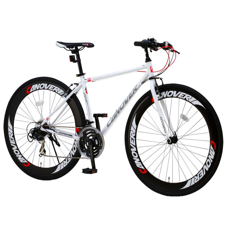 クロスバイク 自転車 700×28C(約27インチ) シマノ21段変速 60mmディープリム LEDライト付き カノーバー CANOVER CAC-025  NYMPH :cac-025:自転車通販 voldy.collection - 通販 - 